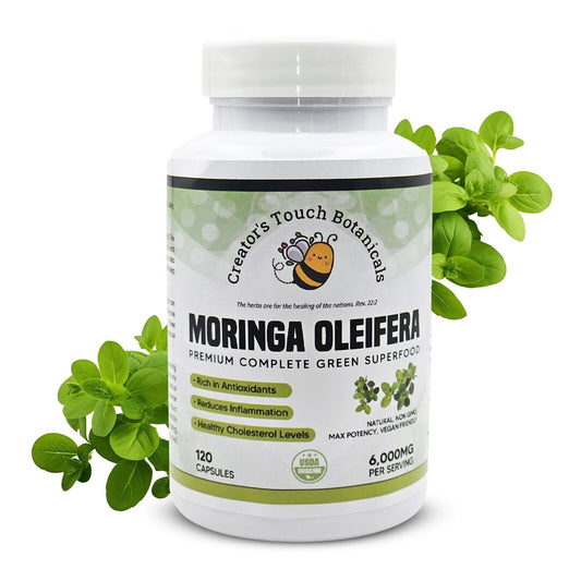 Moringa Organic, 120 Caps, 92 Nutrients & Minerals, Antioxidants. 6000Mg per Sev