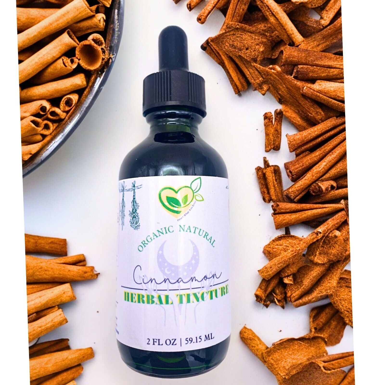 Cinnamon Ceylon Tincture Liquid Herb Drops Natural Extract Heart Supplement 2 Oz