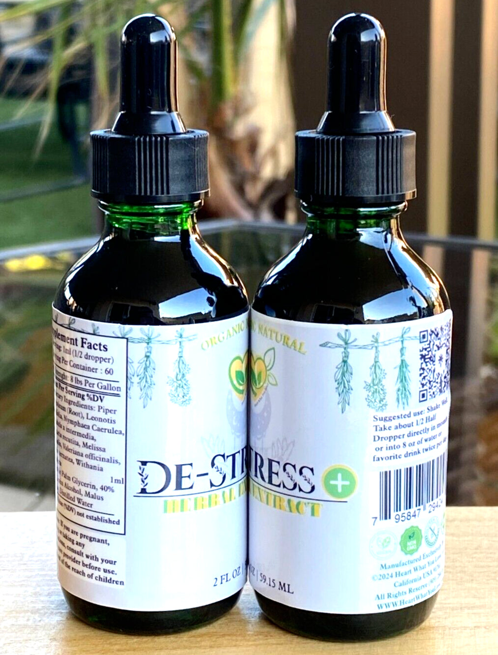 De-Stress plus Tincture Liquid Herbal Drops 2 Oz Natural Mood Stress Balance