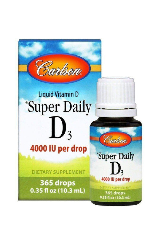 Carlson Laboratories Super Daily D3 4000 IU Liquid 0.36 Fl Oz (10.6 Ml) Dropper