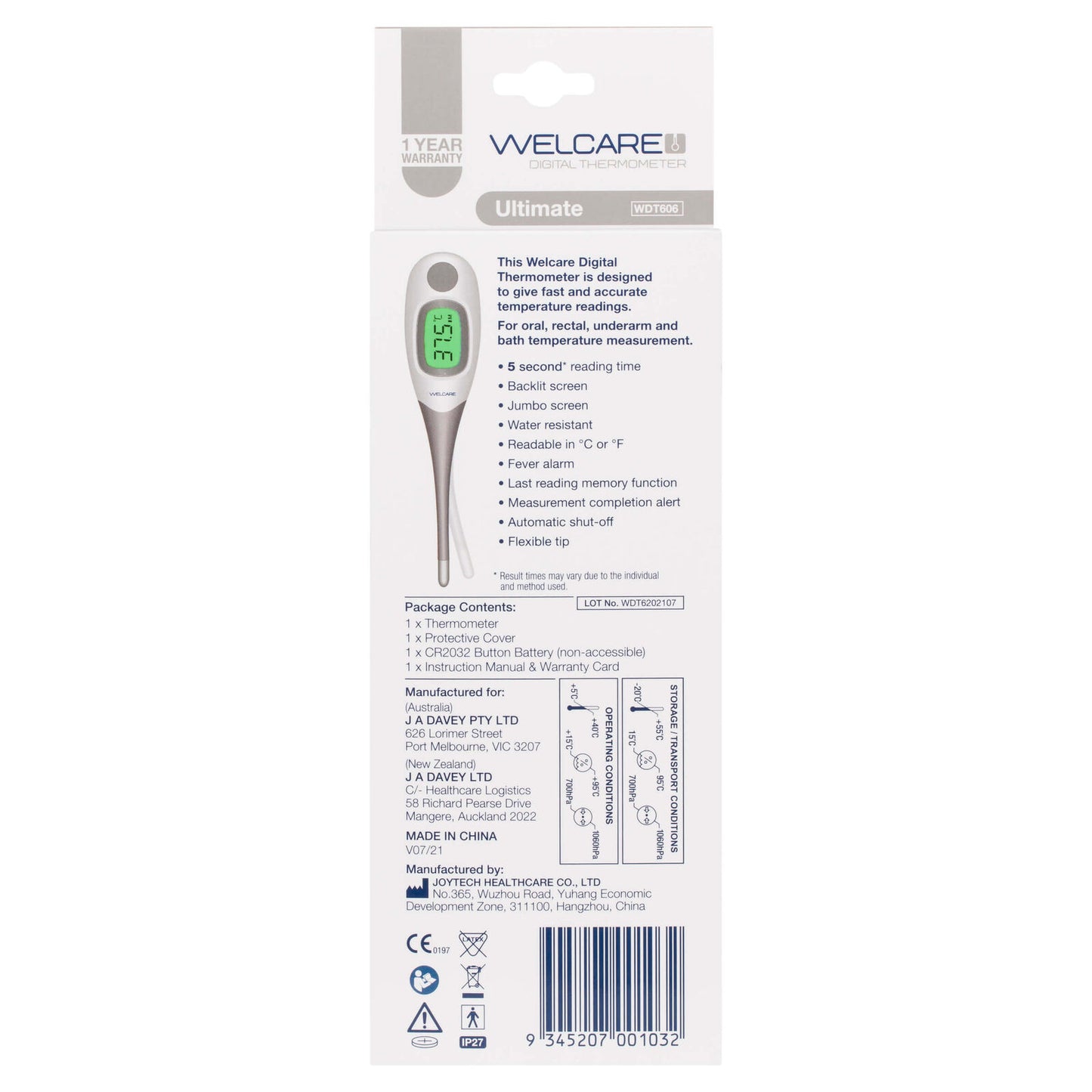 Welcare Digital Thermometer Ultimate WDT606