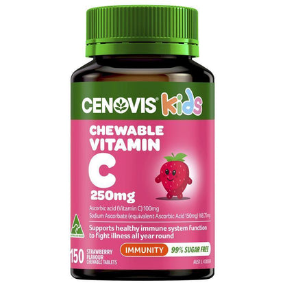 Cenovis Kids Chewable Vitamin C 250Mg Strawberry 150 Tablets