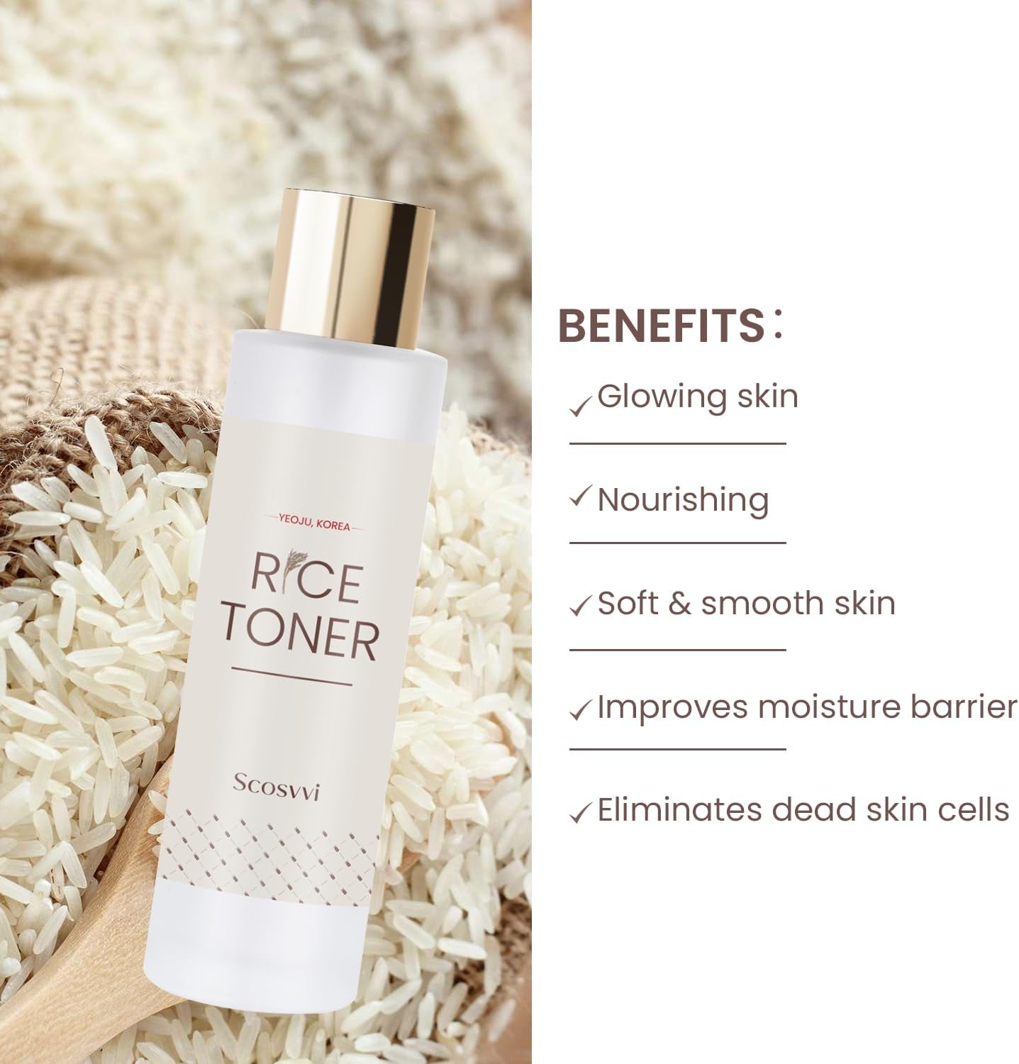 From Korean Toner, Rice Toner for Face Korean Skin Care, 77.78% Rice Extract Fro