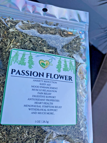 Passion Flower Natural Herb Organic  Dried Cut 28.3G | 1 OZ Mood Support