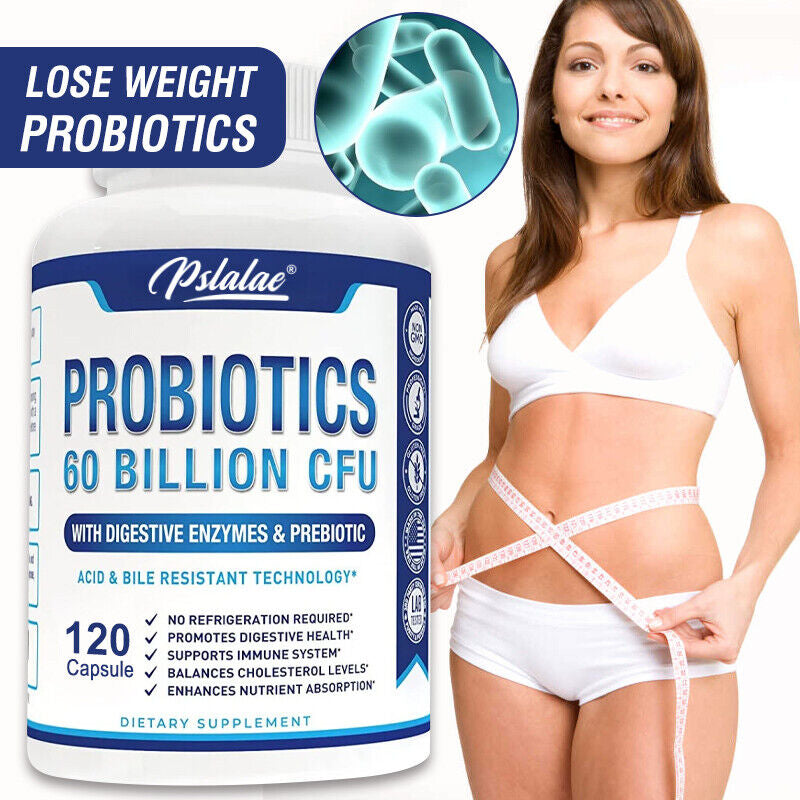 Probiotics 60 Billion CFU Capsules - Promote Digestive Health, Immune Support