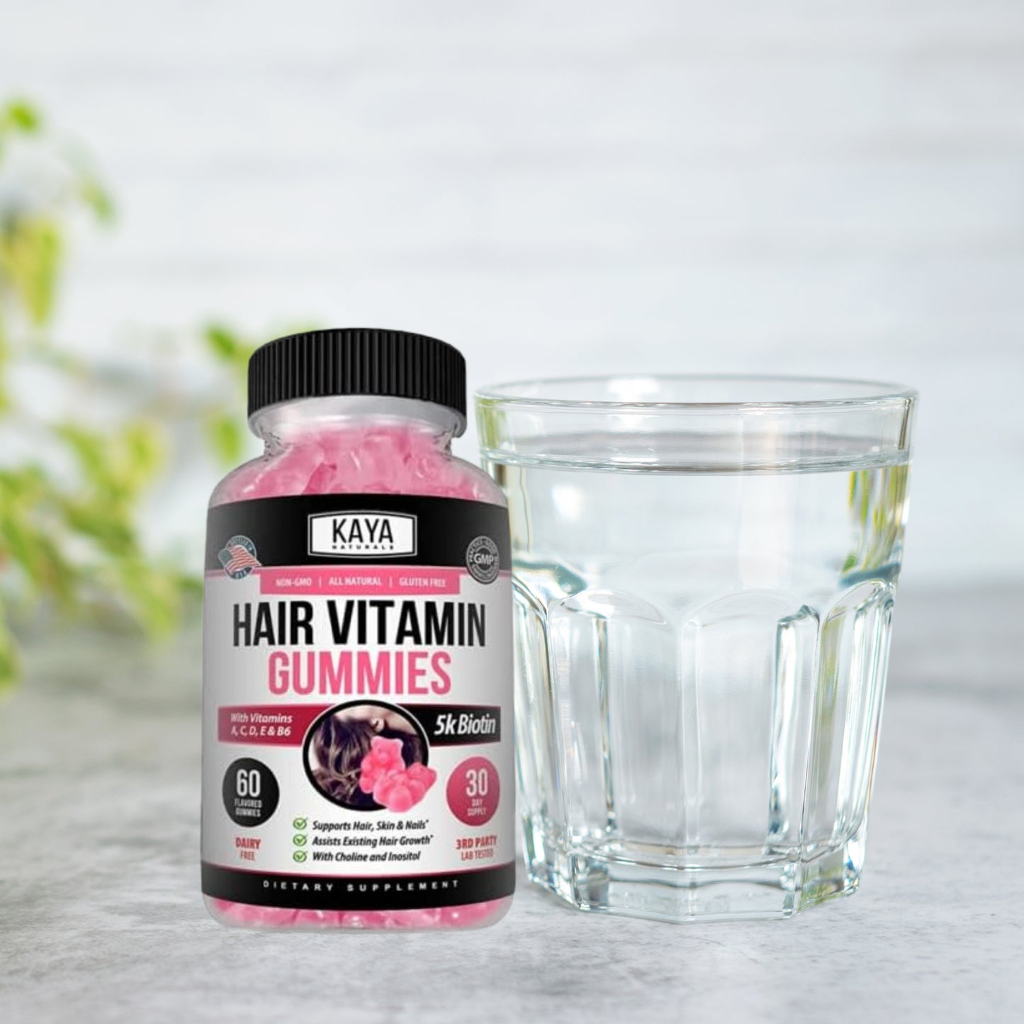 Hair Vitamin Gummies 60Ct, Fast & Strong Hair Growth