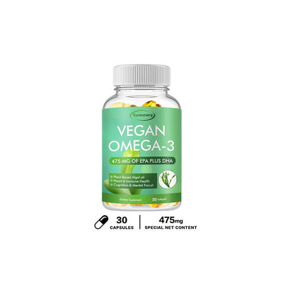 Vegan Omega-3 Algae Oil Capsules 475Mg - with EPA, DHA - Bone and Joint Support