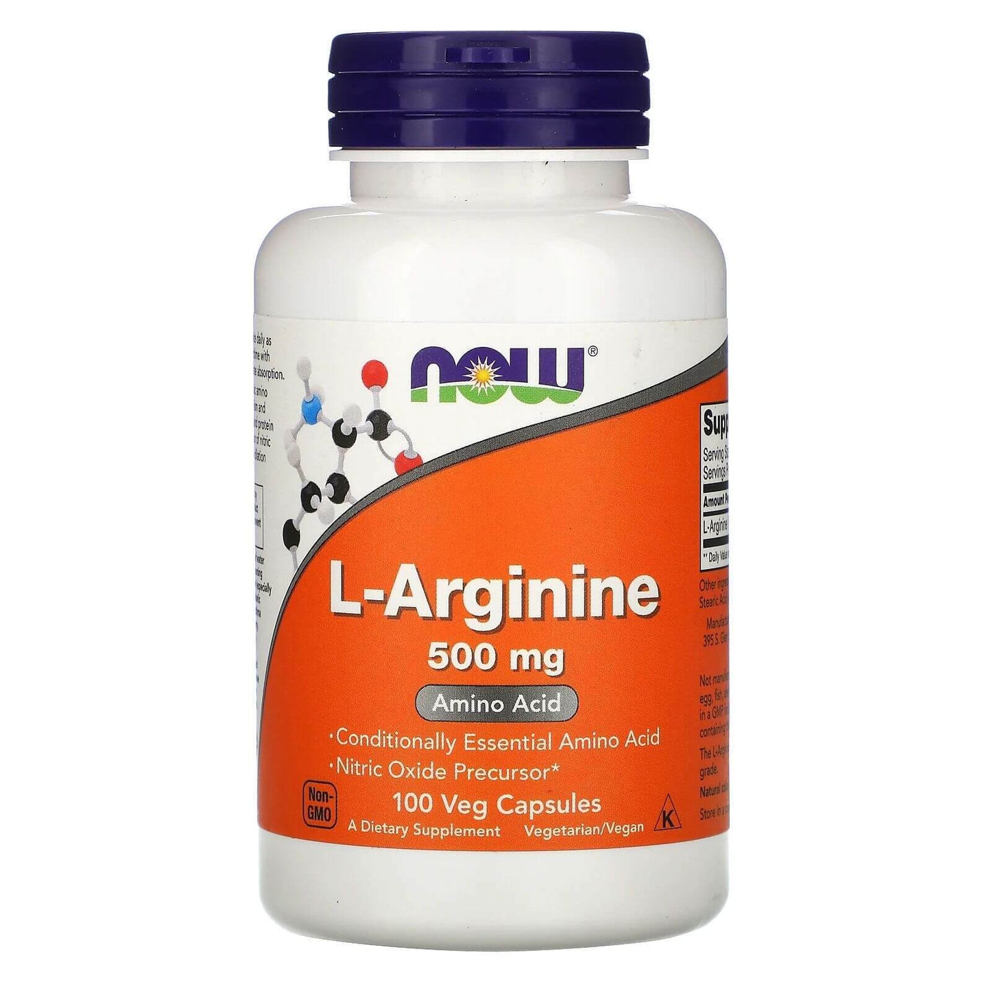 L-Arginine 500Mg 100 Vegetarian Capsules Amino Acid