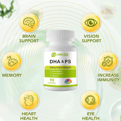 Algae DHA - 600 Mg Omega-3 DHA Softgels, with Phosphatidylse