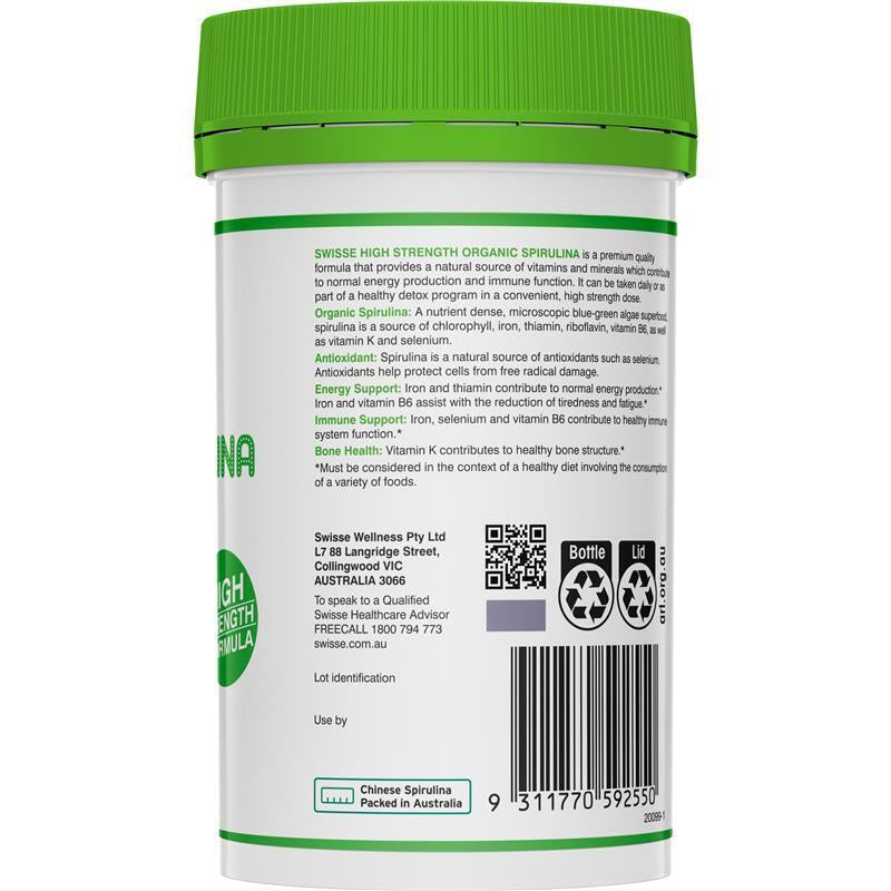 Swisse Organic Spirulina 1000Mg 200 Tablets