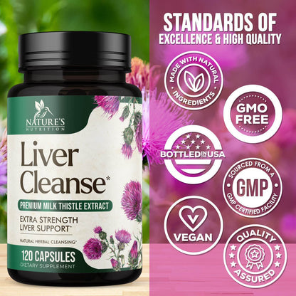 Liver Cleanse & Detox Support Supplement 1166Mg with 22 Herbs + Milk Thistle