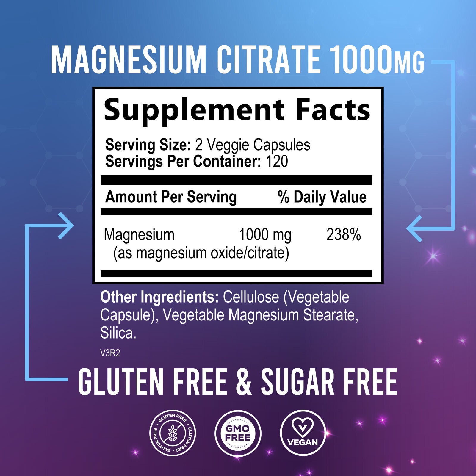 Magnesium Citrate Capsules 1000Mg per Serving - Highest Potency Capsules