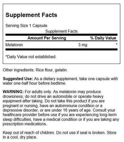 Swanson Melatonin 1Mg,3Mg,5Mg,10