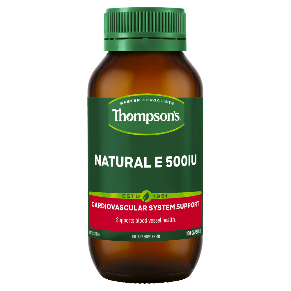 Thompson'S Natural E 500IU 100 Capsules Vitamin E Cardiovascular System Support