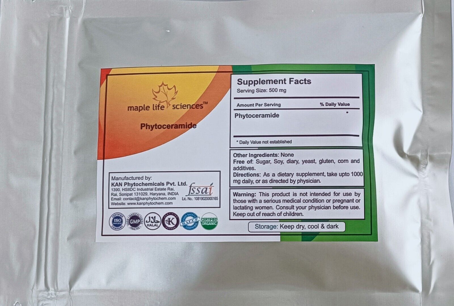 Phytoceramide Powder 100 % Pure & High Quality No Fillers