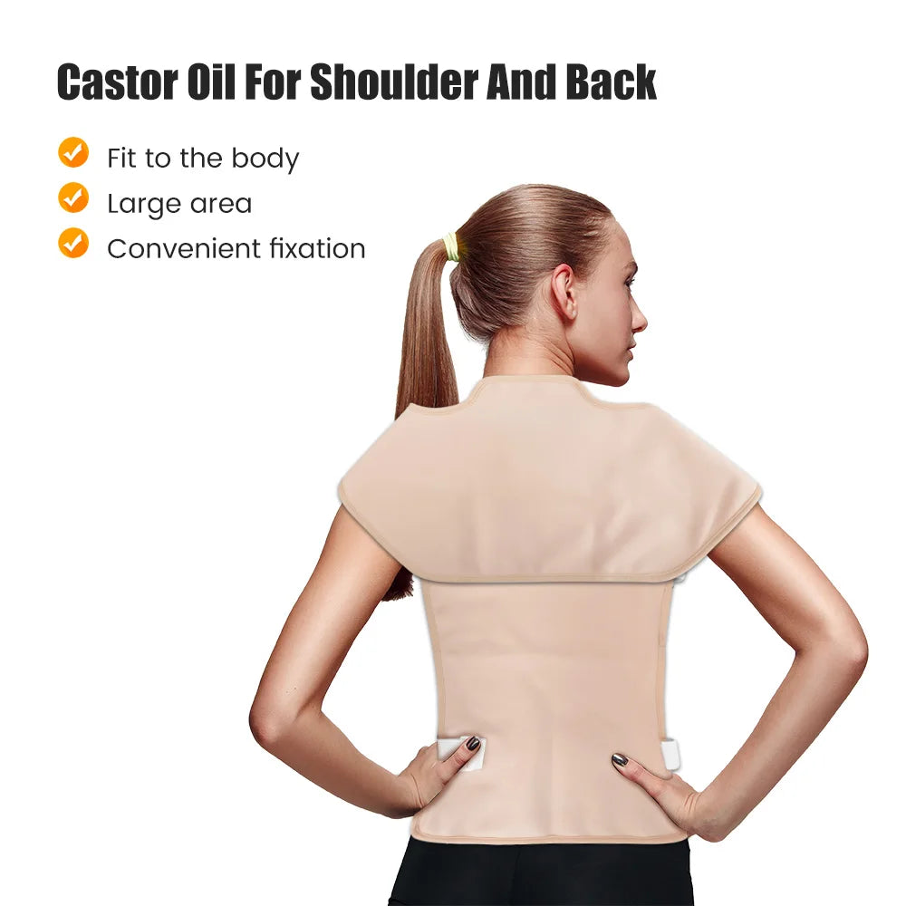 Castor Oil Pack Compression Wrap for Shoulders and Back