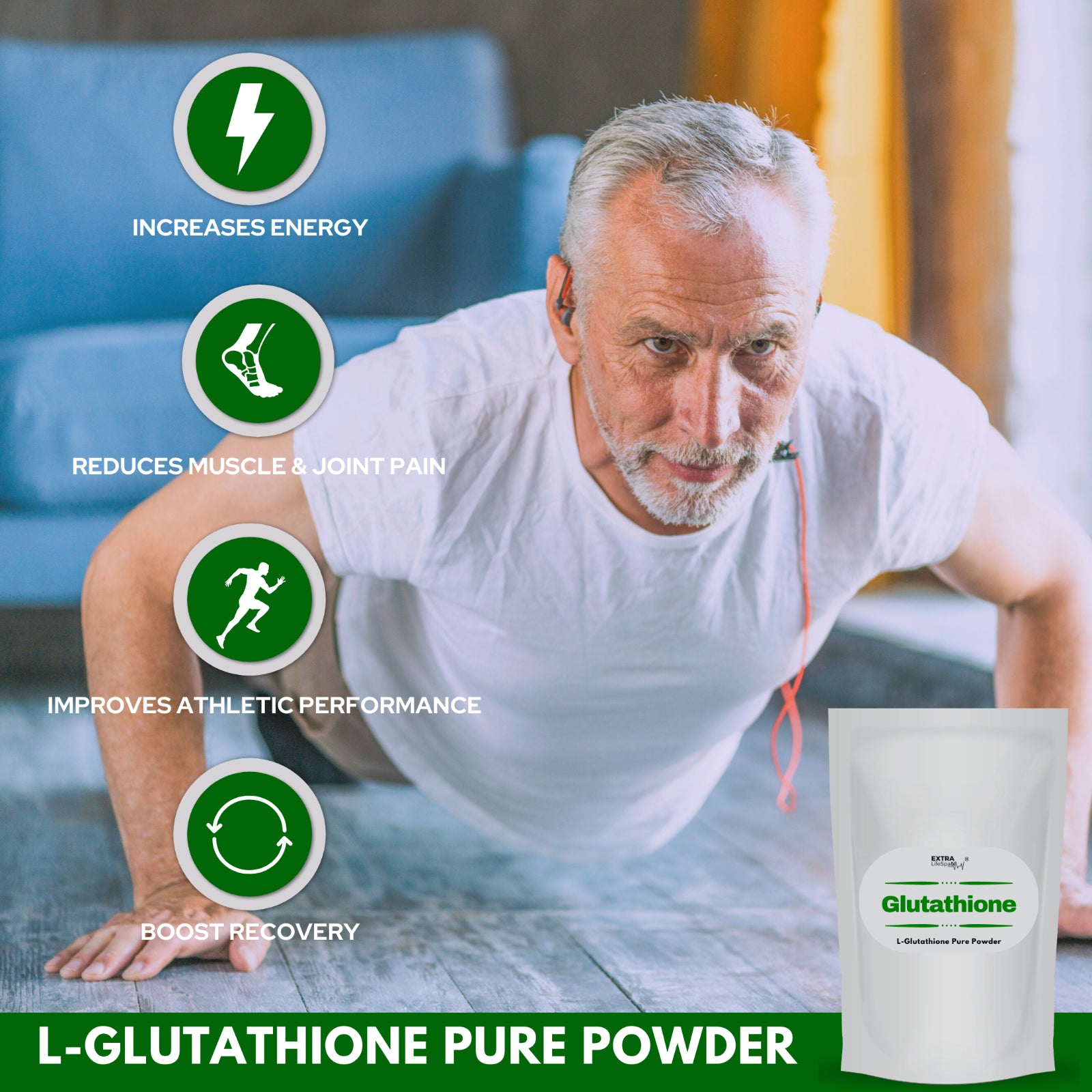 Glutathione Powder Pure Antioxidant High Potency (Australian Brand)