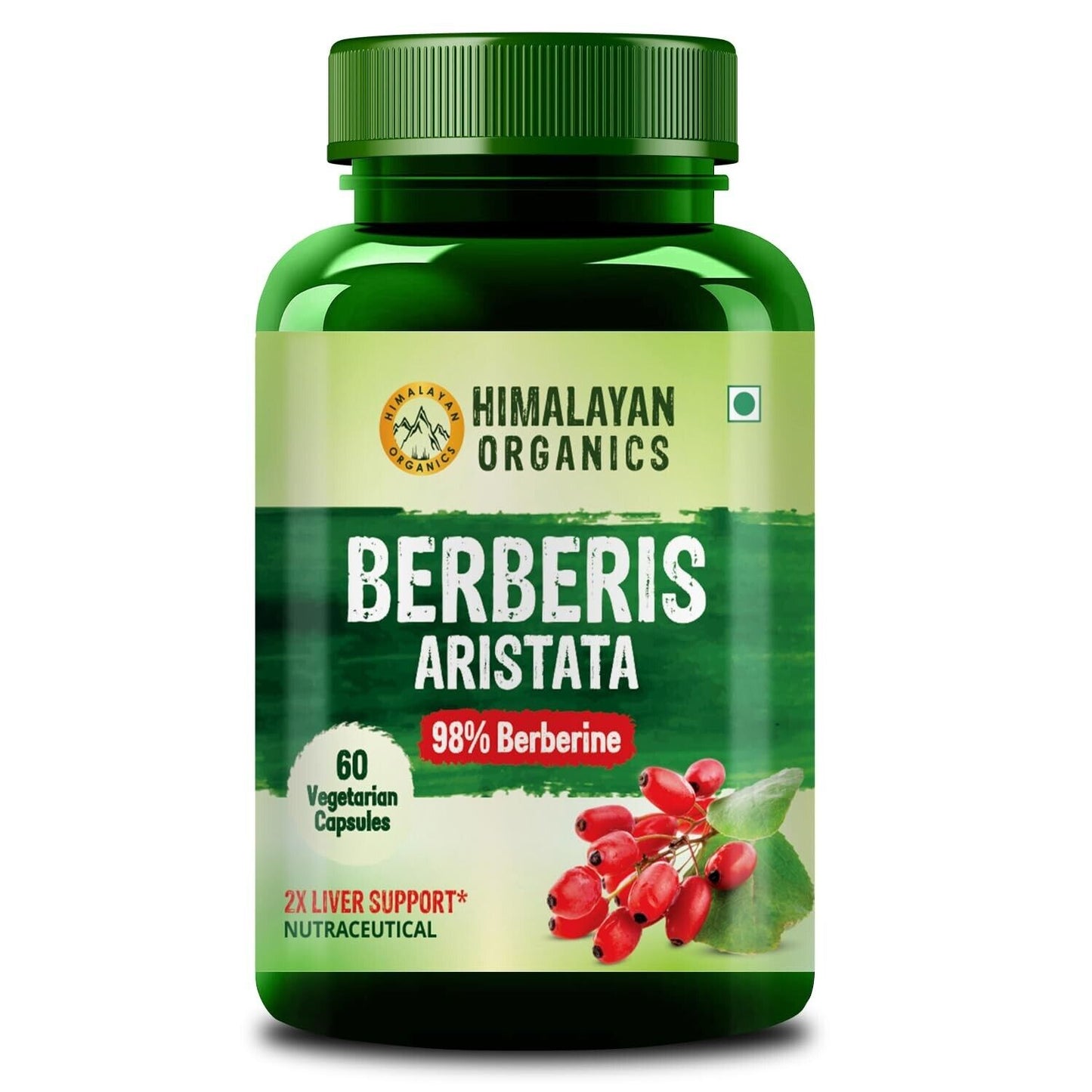 60 Veg Capsules Berberis Aristata Berberine Milk Thistle Gluten Soy Dairy