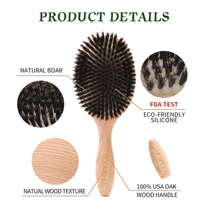 Natural Boar Bristle Hair Brush 