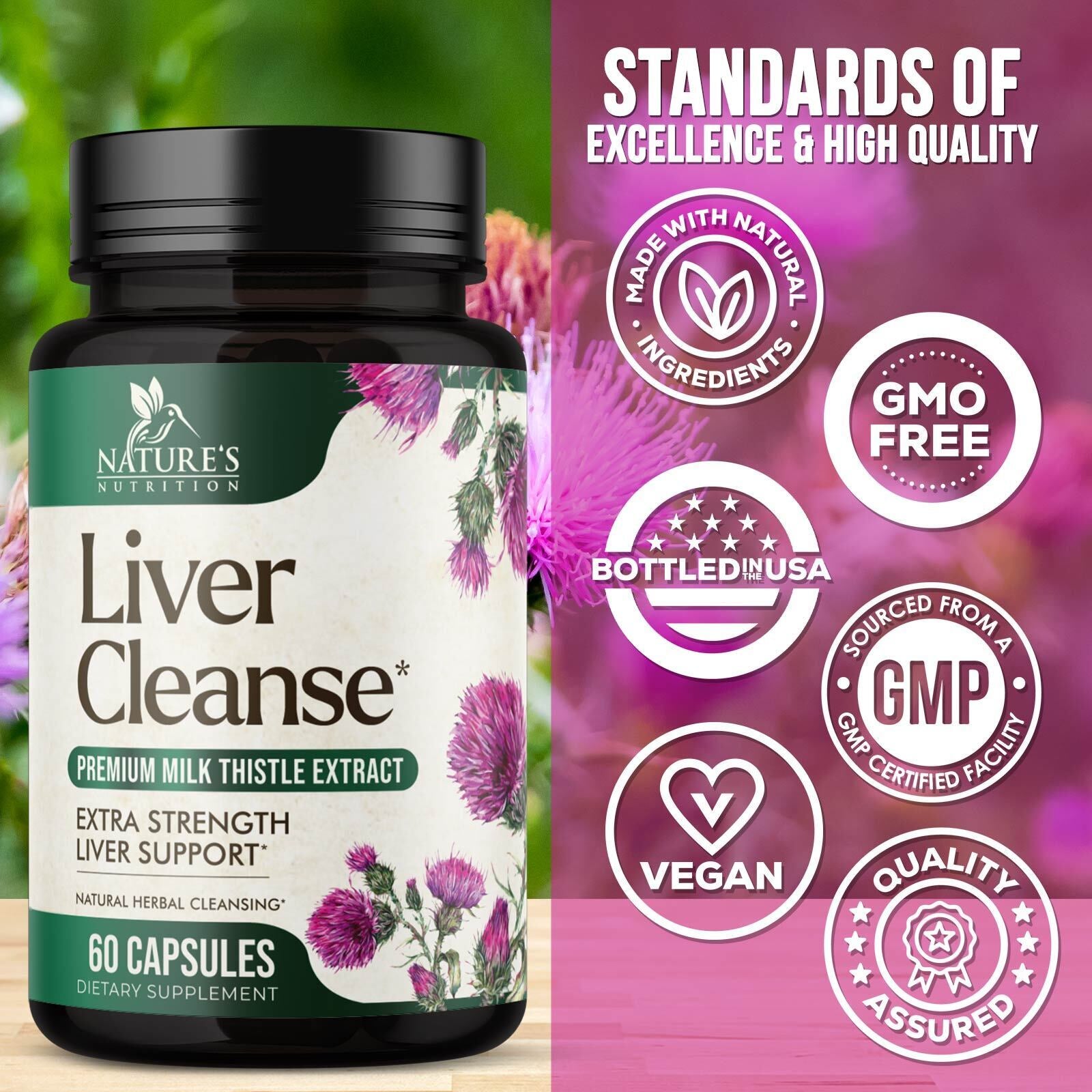 Liver Cleanse & Detox Support Supplement 1166Mg with 22 Herbs + Milk Thistle