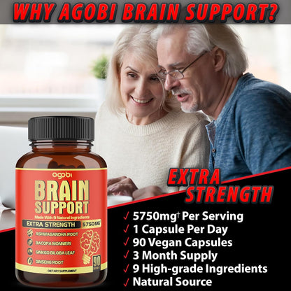 9In1 Brain Support Supplement, Equivalent to 5750Mg of 9 Herbs - Concentrated As