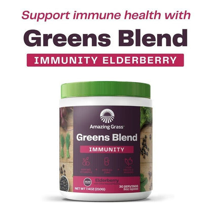 AMAZING GRASS Greens Blend Immunity - Elderberry, 7.4 Ounces - Discount