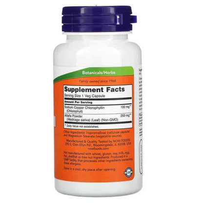 Chlorophyll 100Mg with Alfalfa Powder 90 Veg Capsules