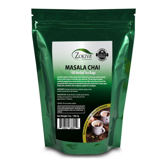 Masala Chai Tea Bags Mega Pack (100) Contains Anise, Cardamom, Cinnamon, Clove