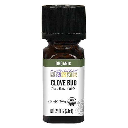 Aura Cacia Organic Clove Bud Essential Oil 0.25 Oz Oil