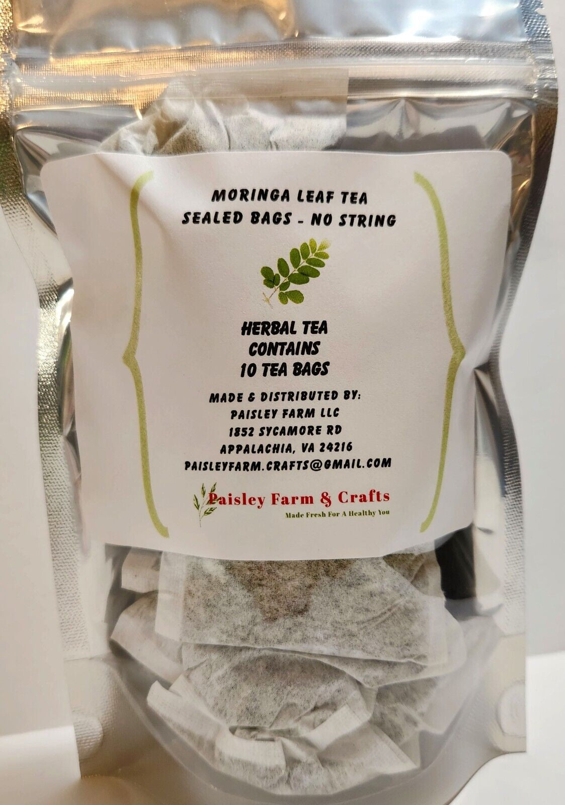 Moringa Oleifera Malunggay Leaf Tea Bags - All Natural! - Made Fresh on Demand!