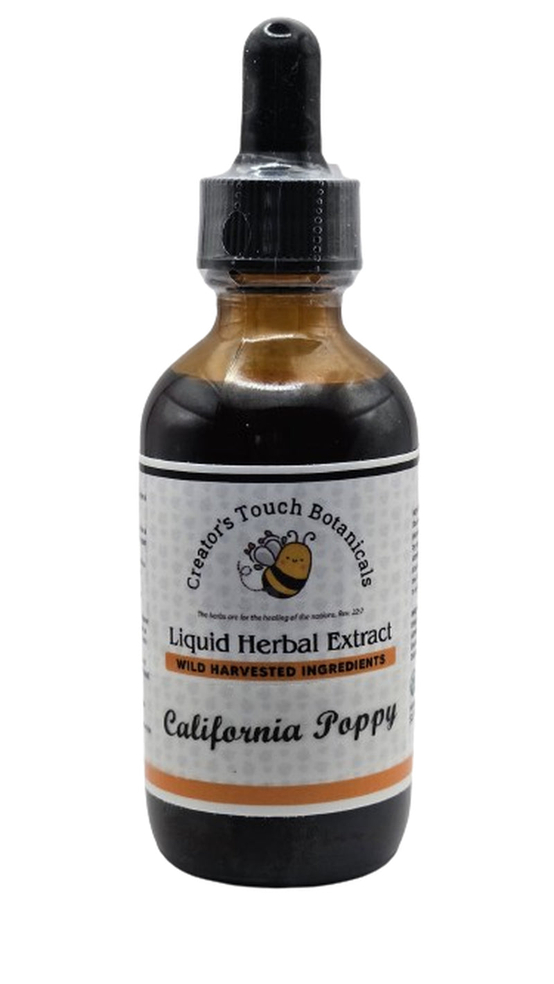 California Poppy Tincture Organic, 1Oz, Sleep Aid, Mood, Anxiety, Pain Relief