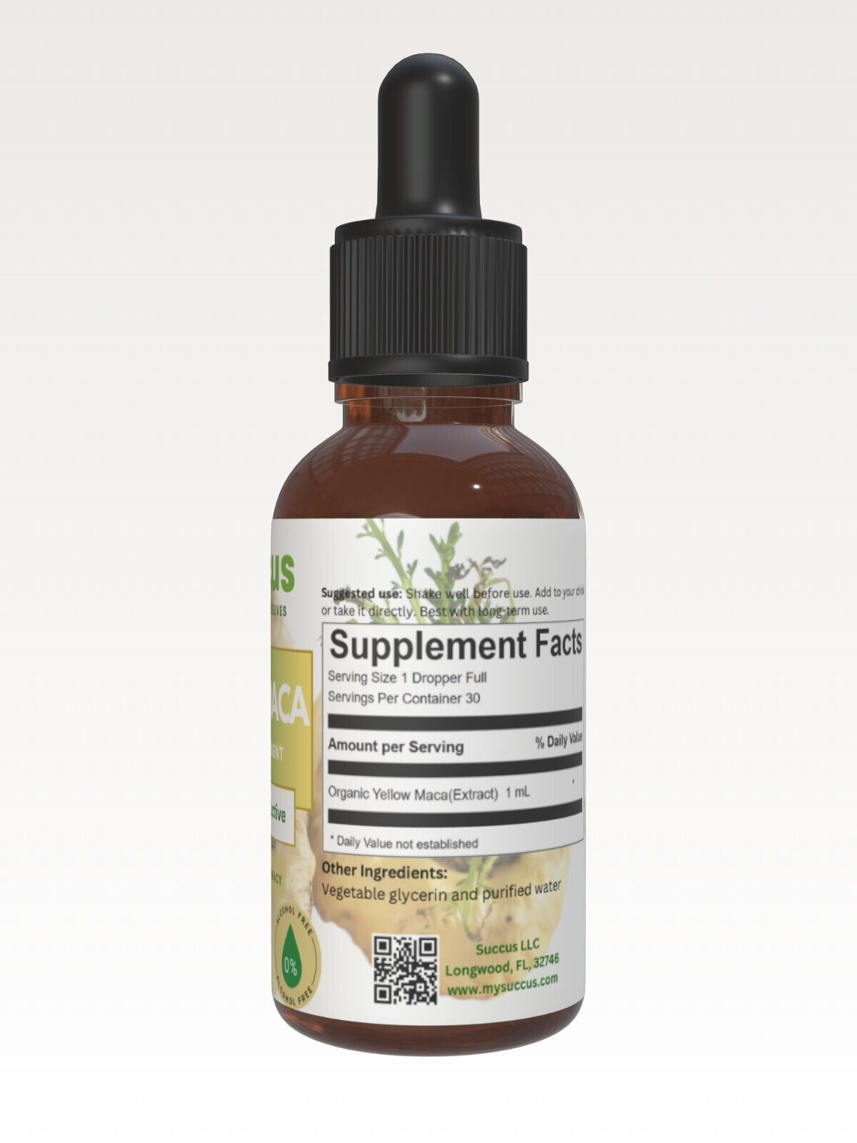 Golden Maca Root Tincture (Highly Potent) Alcohol Free