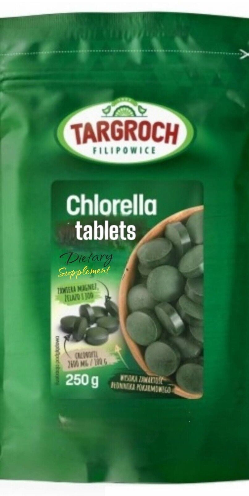 SPIRULINA -CHLORELLA 1000, 2000 Tablets, Dye-Free, NON-GMO