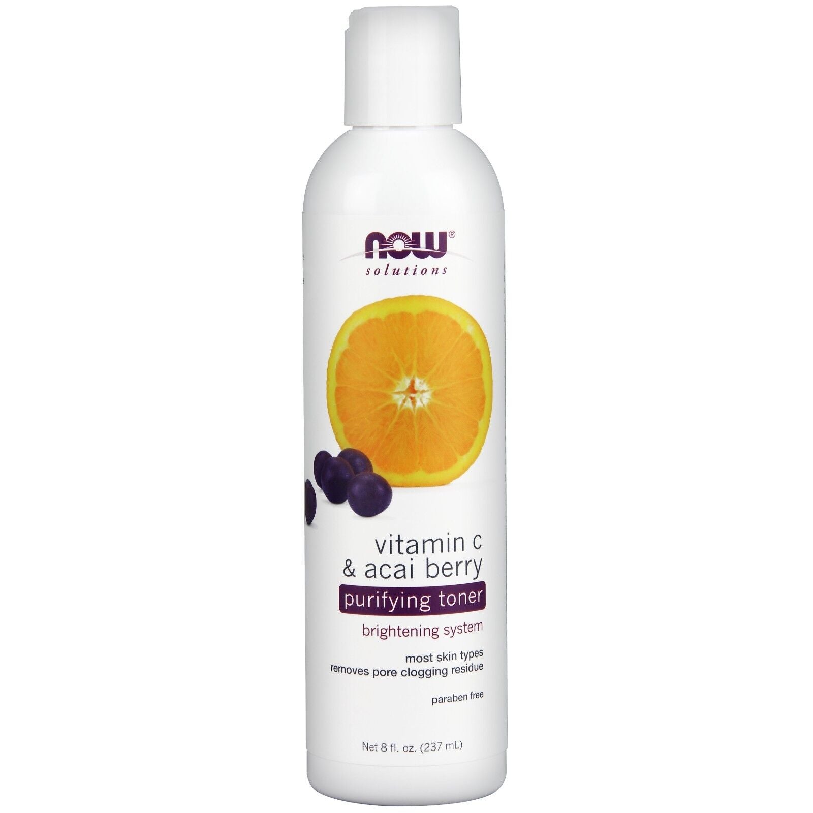 NOW Foods Vitamin C & Acai Berry Purifying Toner, 8 Fl.. Oz.