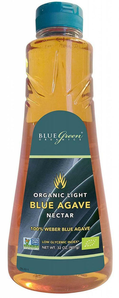 Blue Green Agave Organic Nectar, Light Blue, 32 Ounce