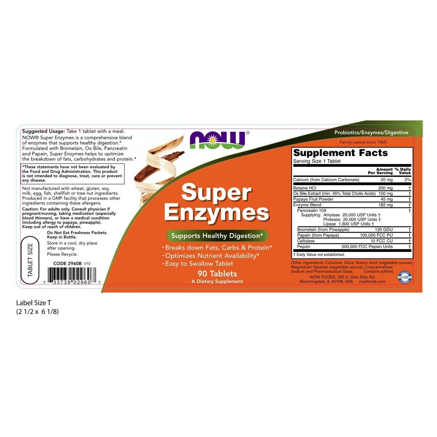 NOW Foods Super Enzymes, 90 Tabletas