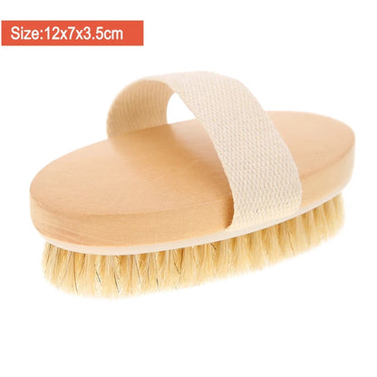 Eco Wooden Body Brush Natural Boar Bristle Organic Dry Skin Body Brush Bamboo