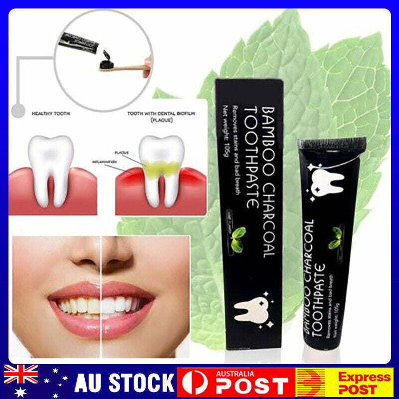 Activated Bamboo Charcoal Toothpaste Teeth Whitening 105G Mint Fast&Free P&P AU