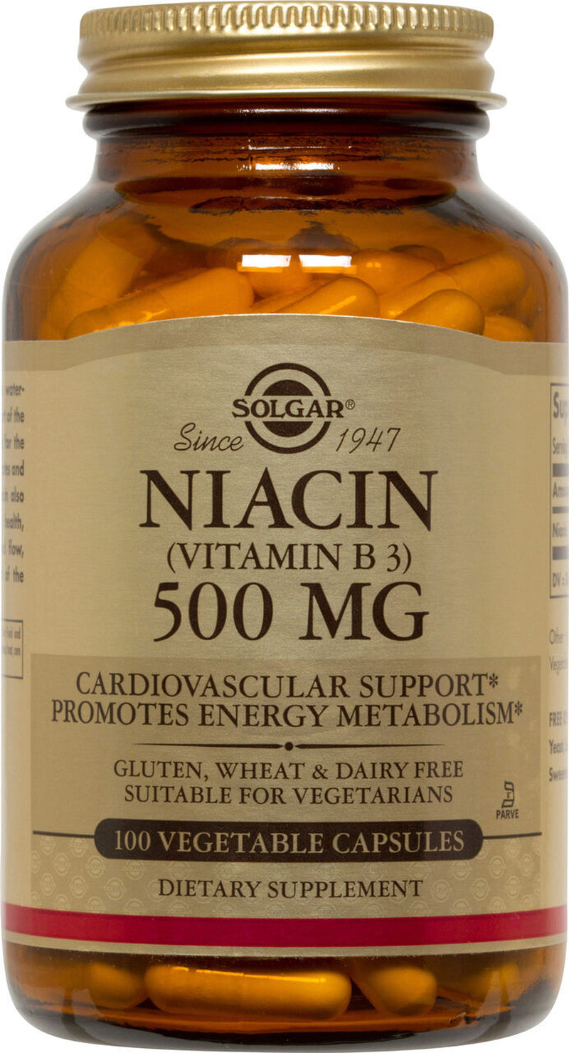 Niacin Vitamin B3 Solgar 500Mg 100 Vegetable Capsules