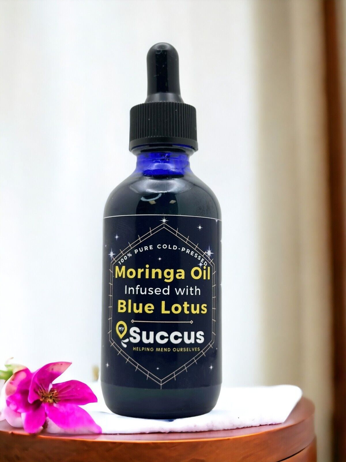 Cold Pressed Moringa Oil Infused W/ Blue Lotus