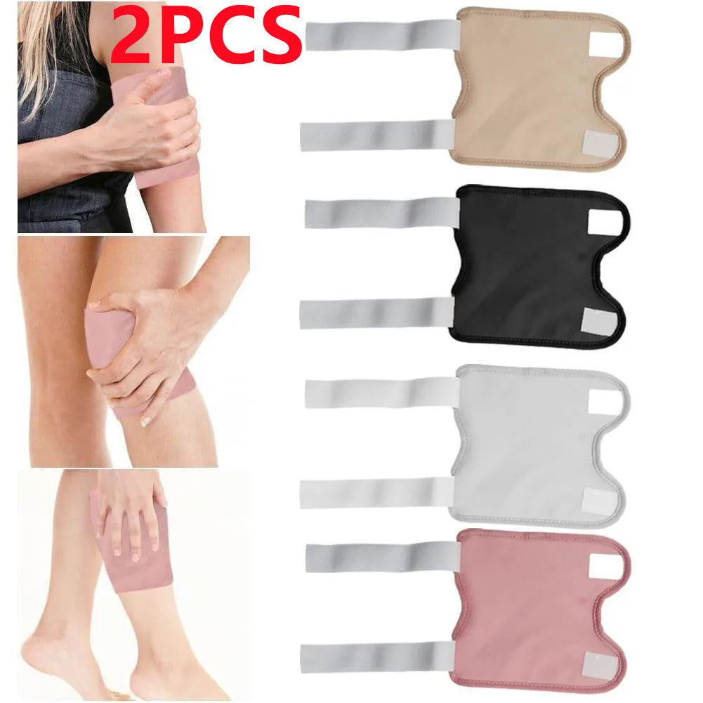 2Pcs Castor Oil Pack Wrap Leg and Joint Knee Castor Oil Packs Liver Detox Reusable Castor Oil Pack Kit Strap Improve Circulation