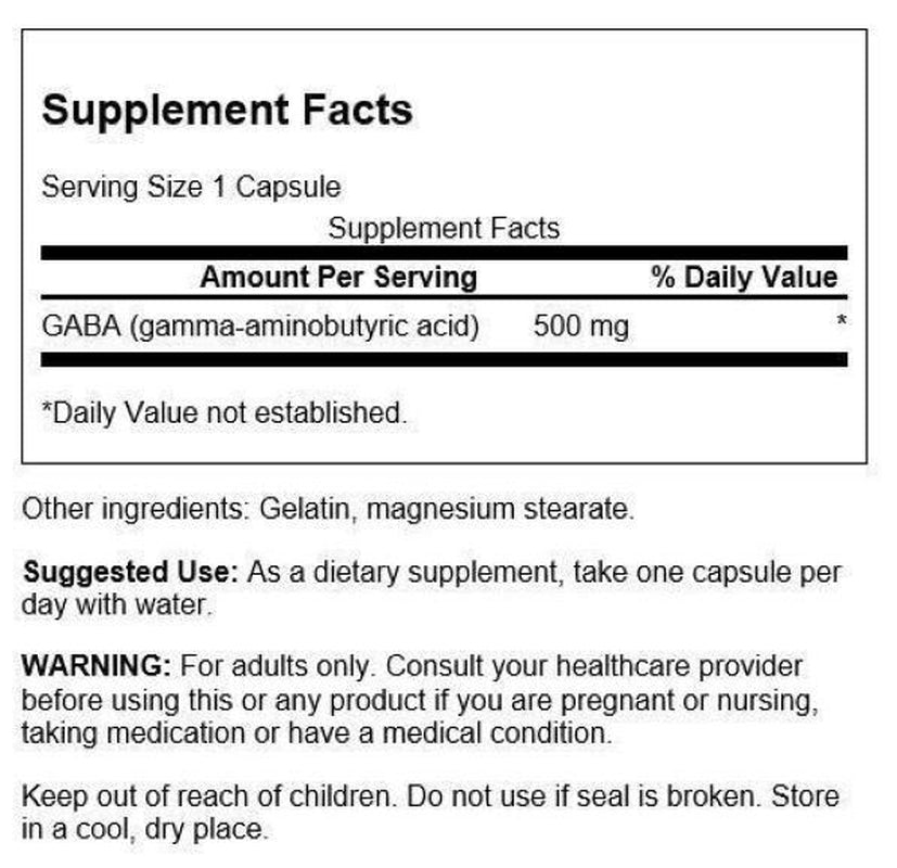 Swanson Gaba Sleep Support 500Mg 2 X 100 Capsules