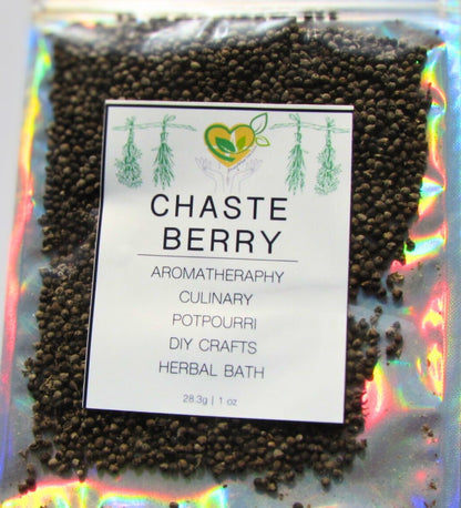 Chaste Berry Vitex Agnus-Castus Organic Herb Natural  Certified 1 OZ Bag