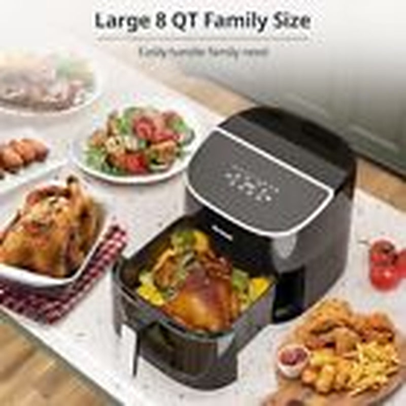 Air Fryer 8Qt plus Oilless 8-In-1 Family Size Airfryer,Easy Viewing Window And