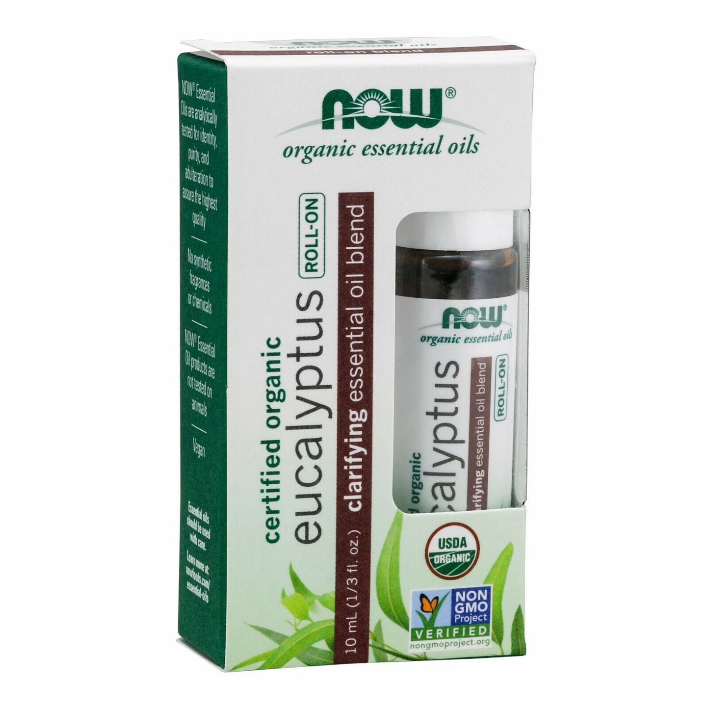 NOW Foods Eucalyptus Essential Oil Blend, Organic Roll-On, 10 Ml (1/3 Fl. Oz.)