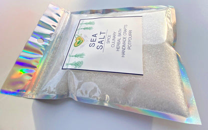 Sea Salt Pure Clear Granular Crystals Natural Mineral  1/2 Half Pound Bag