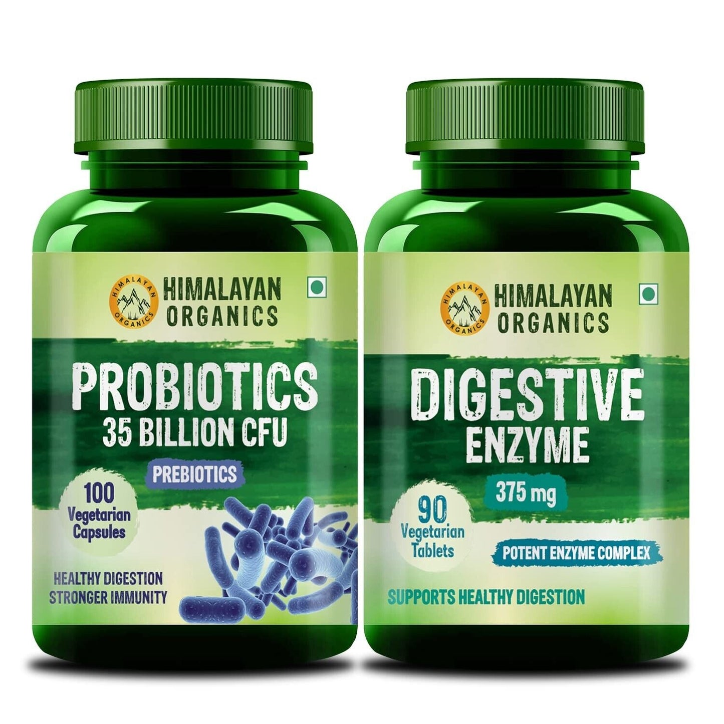 Organic Probiotics 35 Billion CFU Capsules & Digestive Enzyme Tablets Pack of 2