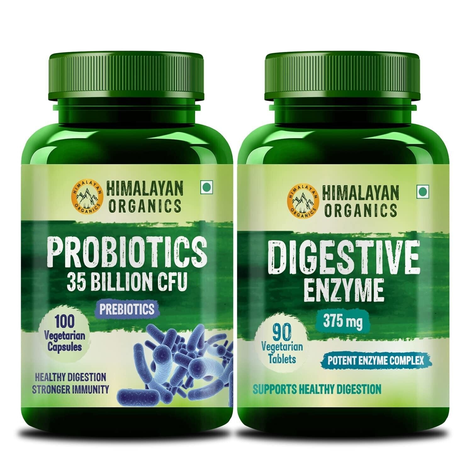 Organic Probiotics 35 Billion CFU Capsules & Digestive Enzyme Tablets Pack of 2