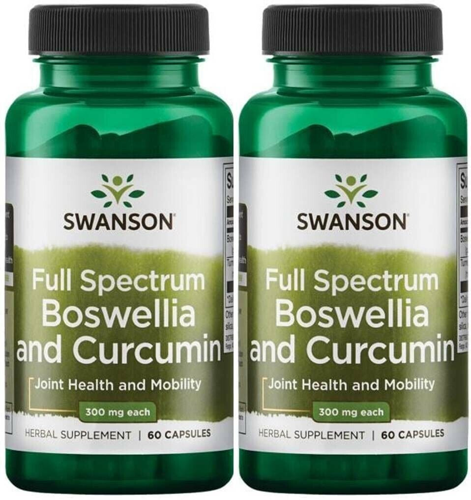 Swanson Full Spectrum Boswellia and Curcumin 2 X 60 Capsules 300Mg