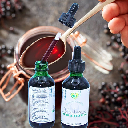 Elderberry Tincture Organic Liquid Herb Drops Natural Immunity Defense 2 Oz